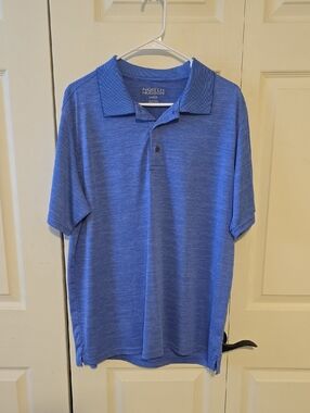 Men’s Blue Heather Light Weight Polo Shirt - Large
